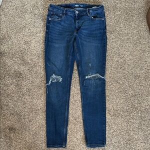 Old Navy Dark Blue Distressed Skinny Jeans
